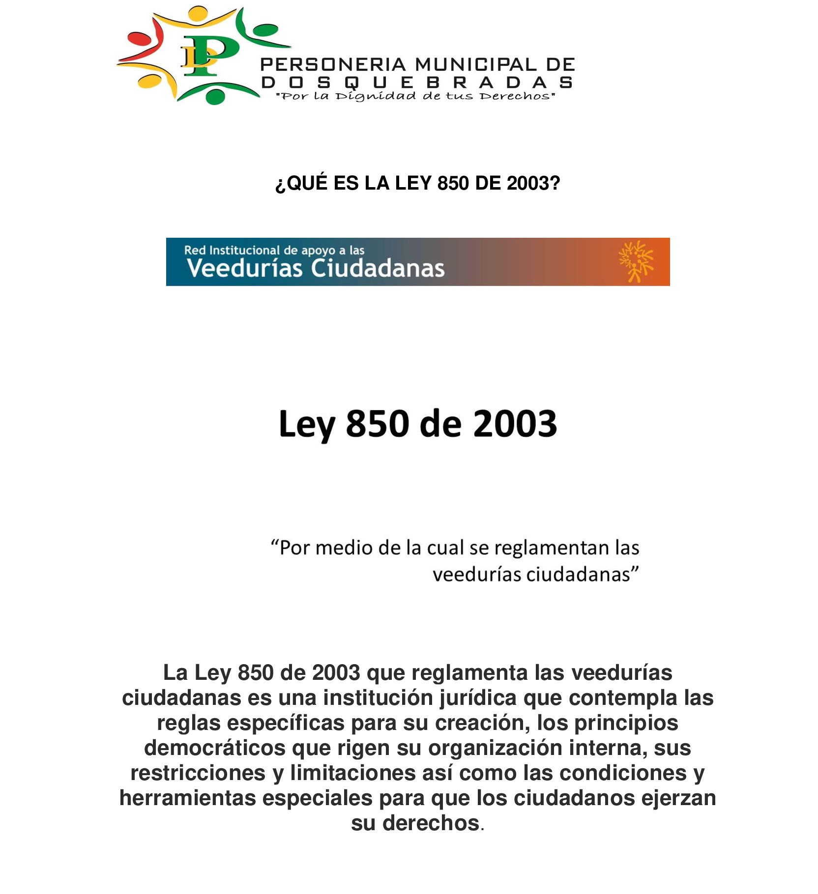 QUE ES LA LEY 850
